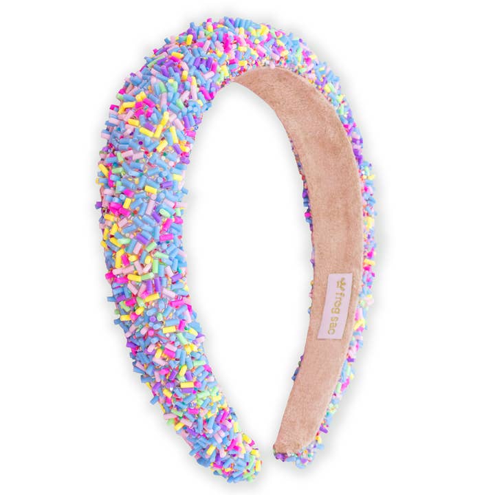 Padded Sprinkles Headband - Confetti Hair Band in blue